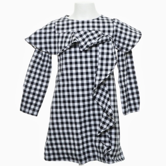 Zara girls gingham dress with flounce - Picture 3 of 16